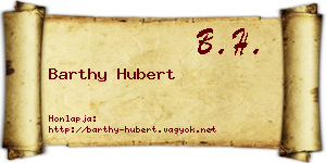 Barthy Hubert névjegykártya